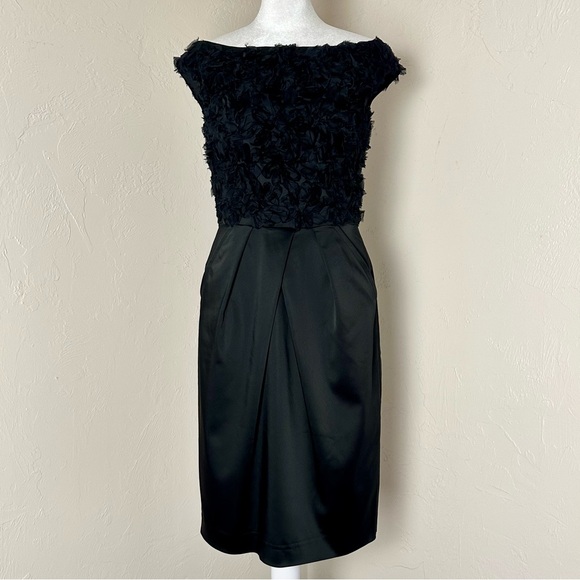 St. John Dresses & Skirts - St. John Little Black Dress with Silk Flower Embellishment Size 2
